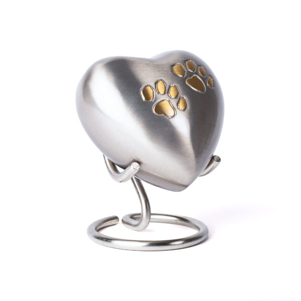 Love Heart Silver Pewter Urn