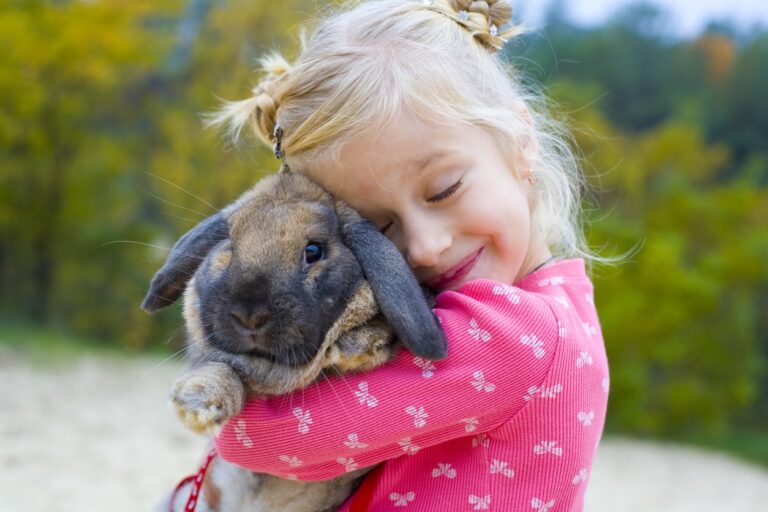 Girl and her rabbit
